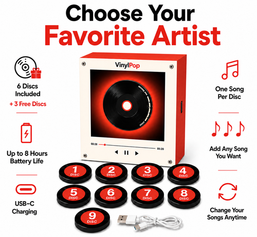 VinylPop Magnet Music Box (Includes 9 Fridge Magnets + Music Tracks)